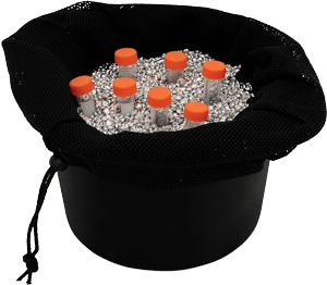 Lab Armor beads in chill bucket